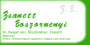 zsanett boszormenyi business card